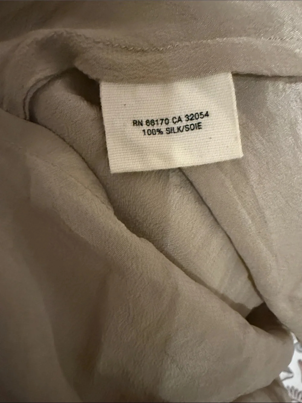 Floreat by Anthropologie Beige Ruffle Silk Camisole with Black Bow Accent